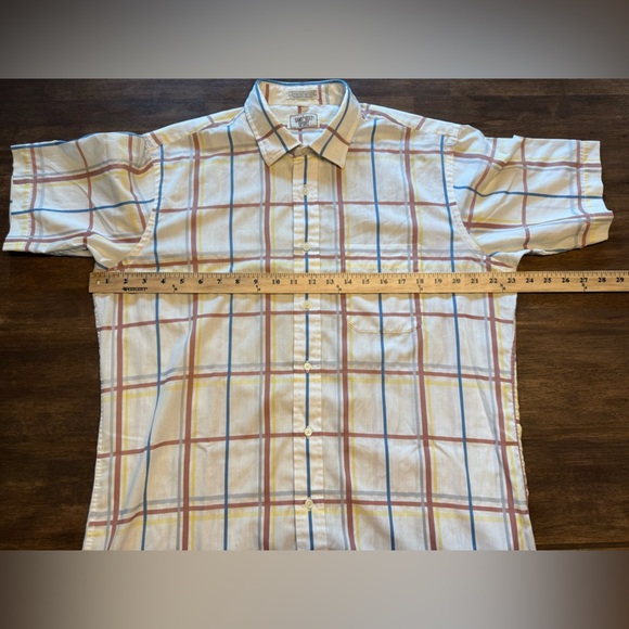VTG Sansabelt Button Down Shirt Men’s SZ L Short Sleeve Carnival Plaid Preppy - Picture 5 of 6